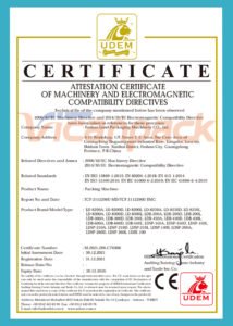 Contact ce certification for pouch packaging machines
